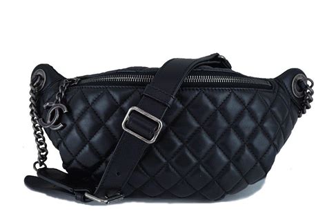 chanel waist bag quilted black|chanel black classic quilted handbag.